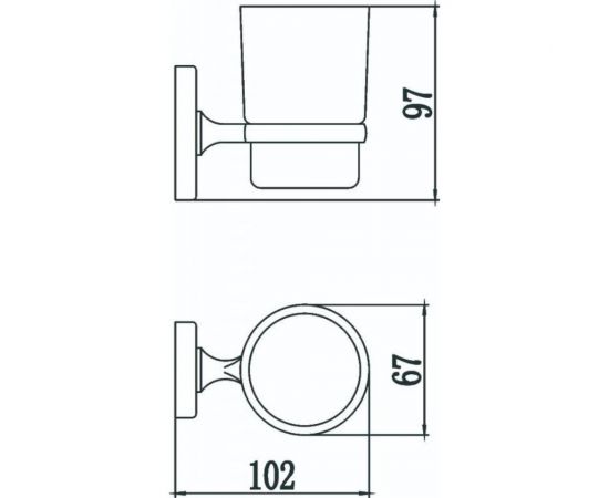 Стеклянный стакан с держателем Savol хром S-007058 23118 – изображение 2