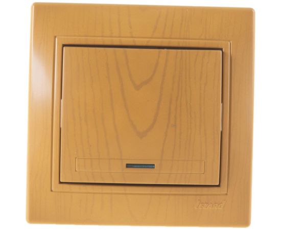 Выключатель Lezard, MIRA, с подсветкой, ольха, 701-0701-111 – изображение 2