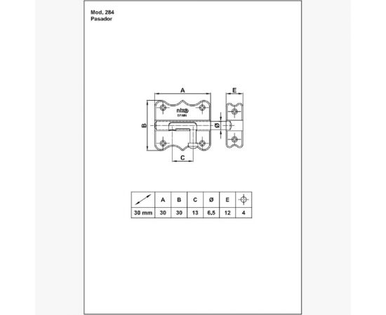 Задвижка Amig покрытие латунь 284-30 LP – изображение 2