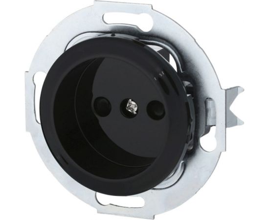 Розетка LK Studio с заземляющим контактом, со шторками, черный, LK Vintage 883208-1 – изображение 2