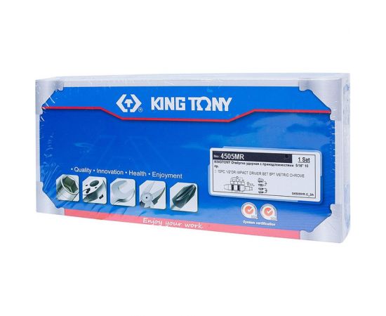 Ударная отвертка с принадлежностями (5/16"", 10 предметов) KING TONY 4505MR – изображение 3