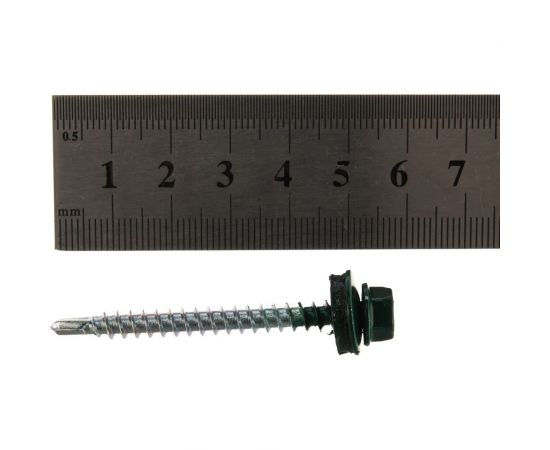 Кровельный саморез Tech-Krep КР сверло 4,8х51 RAL-6005 тёмно-зеленый 60 шт, коробка с окном 125558 – изображение 3