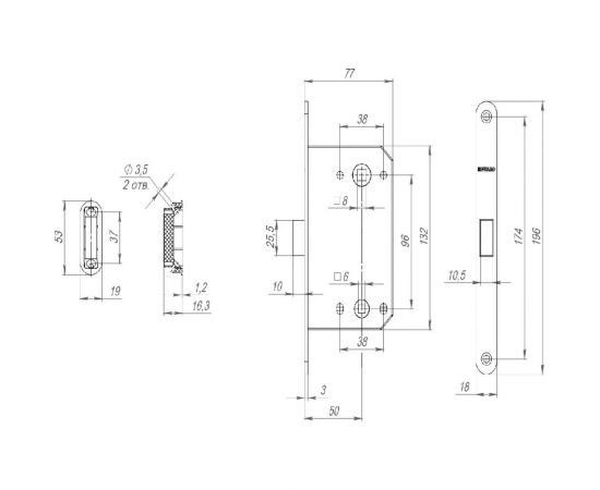 Врезная защелка Fuaro MAGNET M96WC-50 AB бронза new plate 42909 – изображение 3