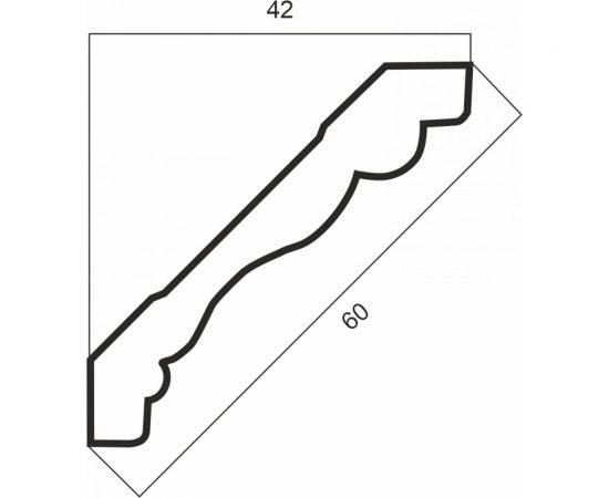 Карниз Cosca интерьерный багет, 60 мм, венге СПБ023876 – изображение 4