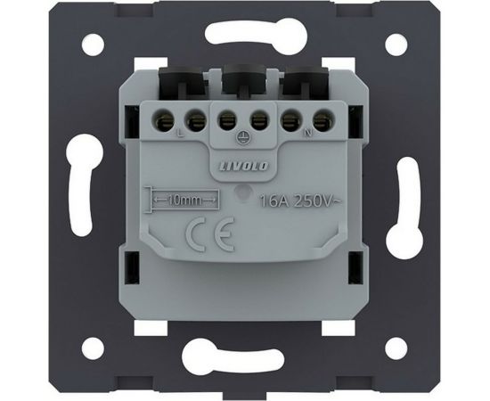 Электрическая розетка LIVOLO с заземлением защитными шторками 16A, зажимы, цвет белый (механизм) VL-FCTC16A-2WPS01 – изображение 4