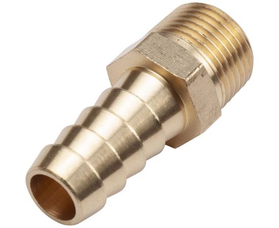 Разъем 3/8"" внешняя резьба - елочка 12 мм, латунь, в блистере AV Steel AV-700316B блистер – изображение 4