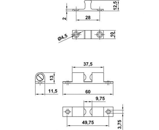 Роликовая защелка Amig латунь хромированная 14 LCR – изображение 4