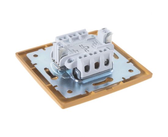 Выключатель Lezard, MIRA, с подсветкой, ольха, 701-0701-111 – изображение 5