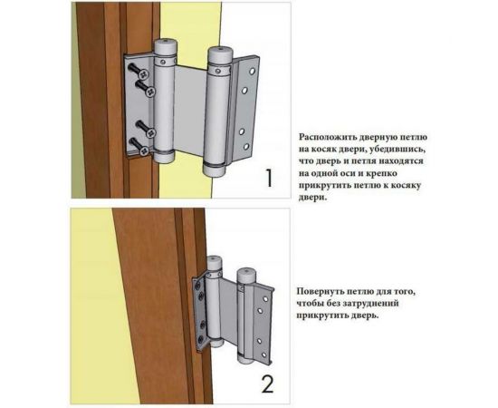 Барная пружинная петля двойного действия ALDEGHI LUIGI SPA 155х27х40 мм, цвет: оцинкованная сталь, к-т: 2 шт + монтажный набор 87AZ155-40 – изображение 6