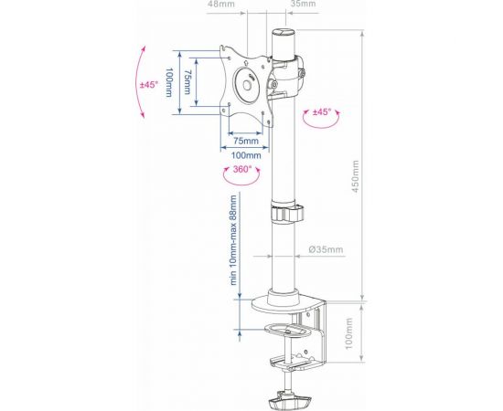 Кронштейн для мониторов Arm media LCD T41 black 10164 – изображение 8