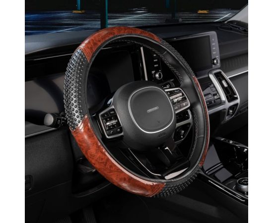 Оплетка SKYWAY Wood-3 M Черно/Коричневая экокожа S01102057 – изображение 10