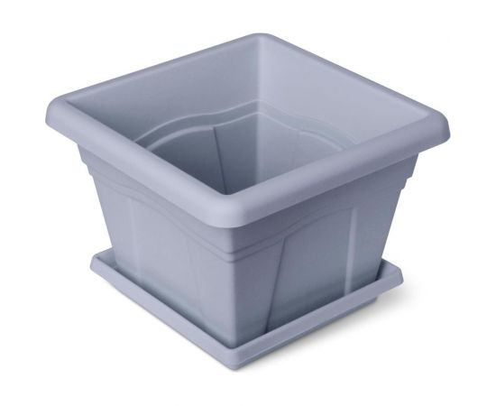 Горшок с поддоном Martika Квадро 8.1 л, 28x28 см, серый С164СЕР 