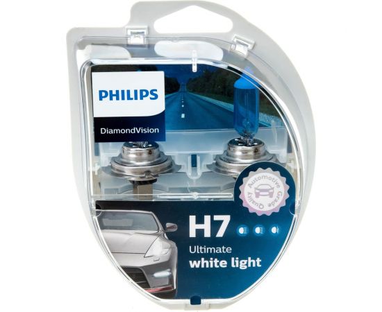 Автолампа, 2шт. PHILIPS H7 55 PX26d DIAMOND VISION 5000K 12V ,1,5,30 HIT 12972DVS2 