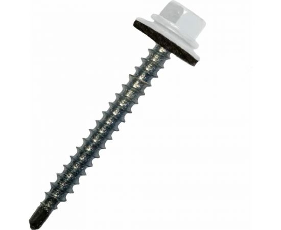 Кровельный саморез STARFIX 4,8x29 мм, цинк, шайба с прокладкой, PT1, RAL 9003, 200 шт. SMC2-27997-200 