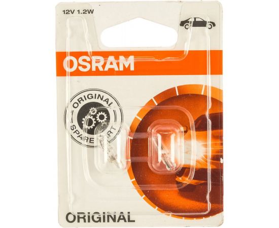 Автолампа, блистер, 2шт. OSRAM W1.2W W2 4.6d, 12V ,1,10 2721-02B 