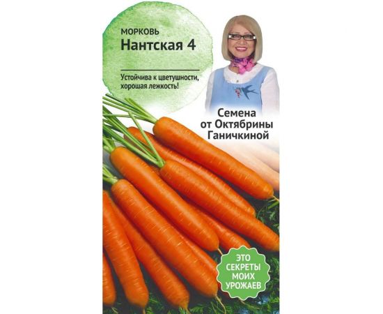 Семена ОКТЯБРИНА ГАНИЧКИНА Морковь Нантская 4 2 г 119193 