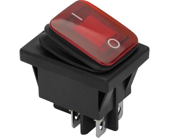 Клавишный влагозащищённый выключатель duwi с подсветкой 4 контакта, 250В, 16А, ВКЛ-ВЫКЛ тип RWB-507, 26845 1 