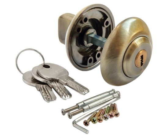 Завертка с ключевым цилиндром RUCETTI MH-CYL AB цвет-бронза 9010935 