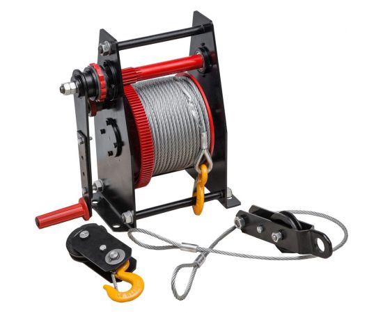 Ручная барабанная лебедка ЦМК ЛР-1,5 трос 8мм*40м L0004 