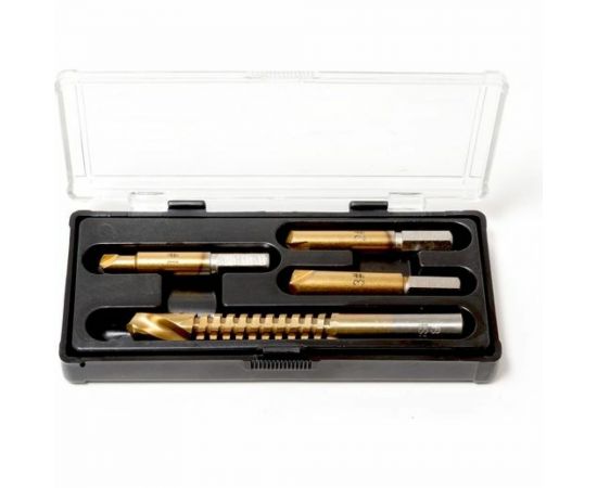 Набор сверл для извлечения заломаных болтов Forsage HSS 4241,4 предмета, в пластиковом футляре 29860 F-63005D 