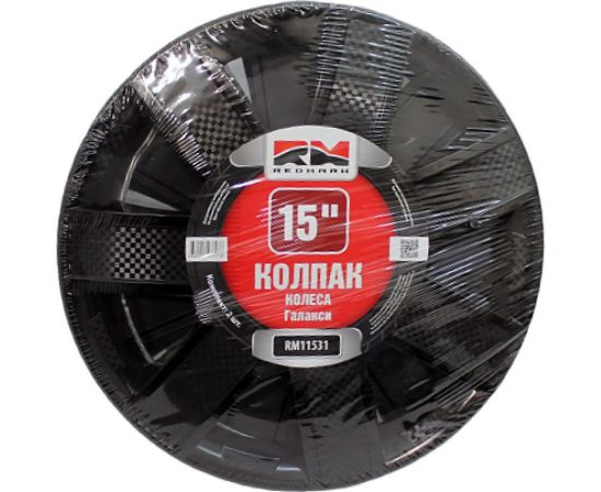 Колпак колеса REDMARK R15 Галакси, черный глянец пруж., комплект 2 шт. RM11531 
