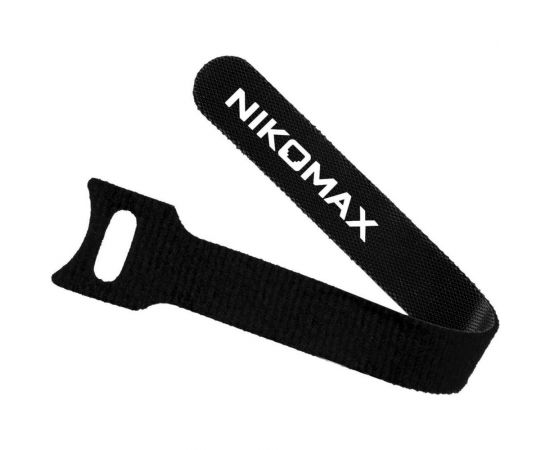 Стяжка-липучка NIKOMAX с мягкой пряжкой, 150x12 мм, черная, 10 шт. NMC-CTV150-12-SB-BK-10 