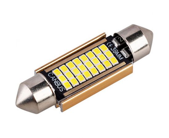 Автолампа SKYWAY диод T11(C5W) 12V 24SMD диодов, 1-конт. 39мм белая, салон S08201487 