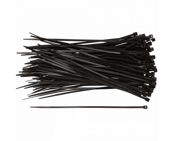 Нейлоновые хомуты для проводов FIT черные, 100 шт., 4,8х200 мм 60354 