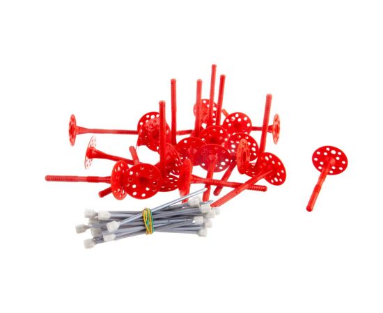 Дюбель для теплоизоляции с металлическим гвоздём с термоголовкой 10х140, 25шт - пакет Tech-Krep 124475 – изображение 2