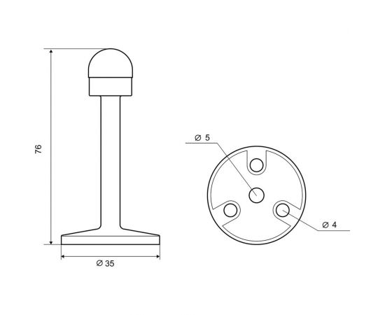 Ограничитель двери Palladium 06 H-03 PC перламутровый хром 00011267 – изображение 2