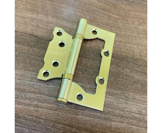 Стальная петля RUCETTI без врезки, матовое золото RFH-100х75х2,5 SG 9009255 – изображение 2