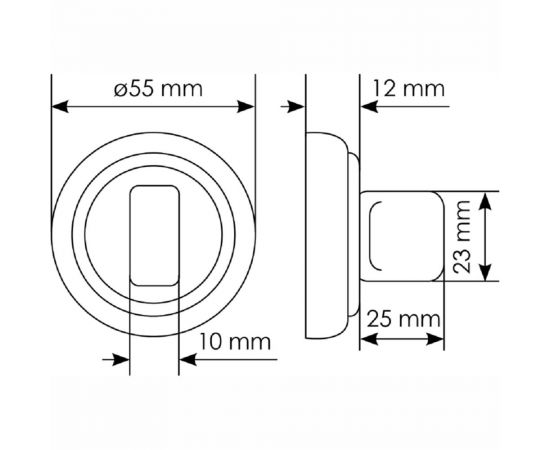 Завертка с ключевым цилиндром RUCETTI MH-CYL AB цвет-бронза 9010935 – изображение 2