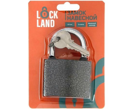 Навесной замок LOCKLAND с влагозащитной дужкой, 63 мм 6884226 – изображение 2