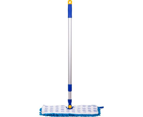 Двусторонняя швабра OfficeClean Professional алюминиевая ручка 75-130 см, насадка МОП микрофибра 40см 266761 – изображение 3