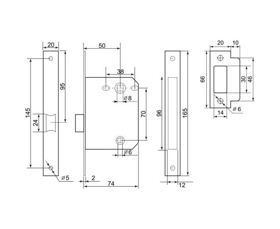 Межкомнатный замок Palladium 470 CP 00011814 – изображение 5