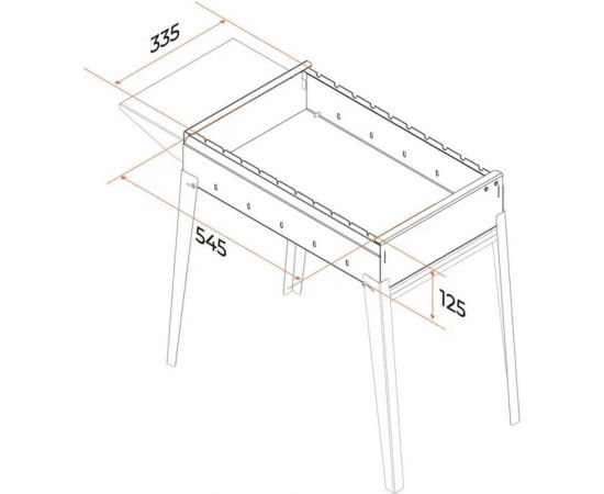 Складной мангал с боковой полкой GRATAR Классика МКЛ 600 – изображение 5