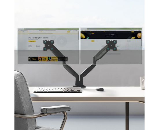 Настольный кронштейн для двух мониторов 13-32 дюймов ONKRON G200 Black G200B – изображение 10