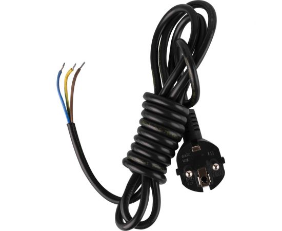 Сетевой шнур с вилкой СПб УПП-5 пвс 3x1,5-81 черный 2,0 м 99928144 