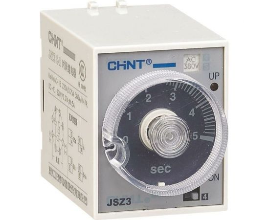 Реле времени CHINT JSZ3A-B базового типа многодиапазонная задержка включения 0 .1-1/10/60s/6min AC 220В 294321 