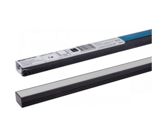 Алюминиевый профиль TDM накладной черный 1612 1 м, матовый рассеиватель, 2 заглушки, 2 крепежа SQ0331-0493 