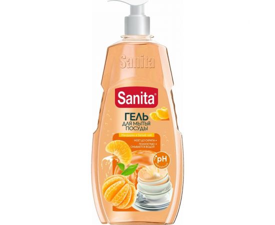 Гель для мытья посуды SANITA Мандарин и белый чай 900 г 23051 