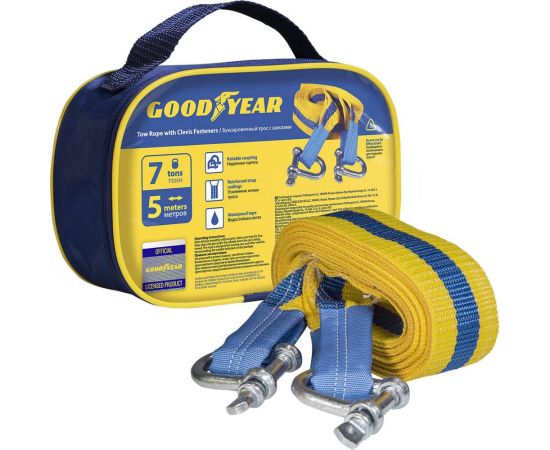 Буксировочный трос Goodyear с шаклами 7 тонн, 5 метров GY004006 