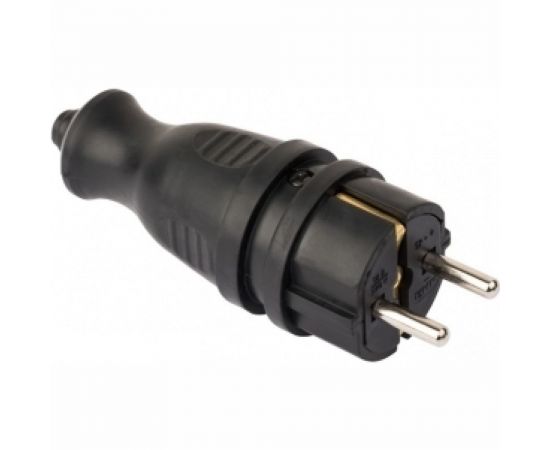 Каучуковая прямая вилка EKF, 230В 2P+PE 16A IP44 PRO RPS-011-16-230-44-r 