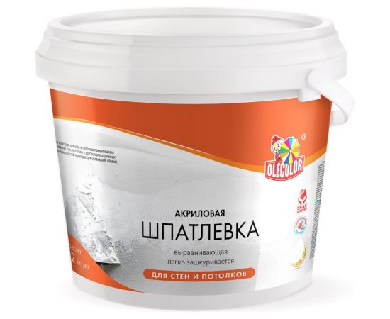 Акриловая шпатлевка для стен и потолков OLECOLOR 1.8 кг 4300000136 