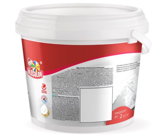 Масляно-клеевая шпатлевка OLECOLOR для внутренних работ, 9 кг 4300000143 – изображение 2