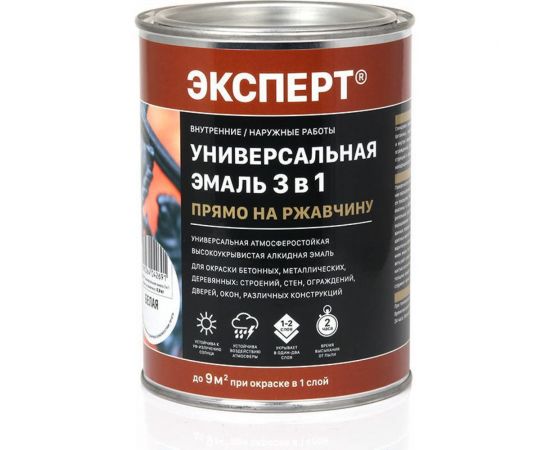 Универсальная эмаль по ржавчине Эксперт 3 в 1 зеленая 0,9 кг 30737 – изображение 2