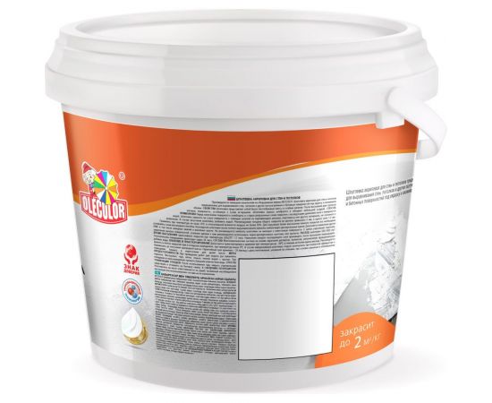 Акриловая шпатлевка для стен и потолков OLECOLOR 1.8 кг 4300000136 – изображение 2
