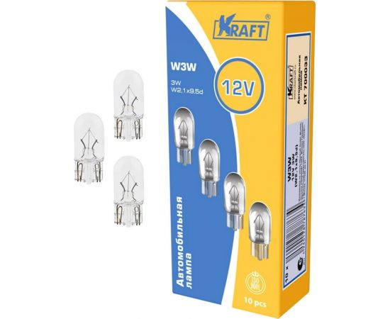 Лампа накаливания KRAFT W3W 12v3w W2.1x9.5d упаковка 10 шт. KT 700033 – изображение 2