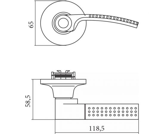 Ручка защелка Palladium 3903 AB BK 00011664 – изображение 2
