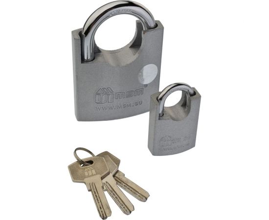 Навесной стальной замок с закаленной дужкой и перфоключами MSM 40 мм VS1/40 блистер – изображение 2
